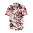 thumbnail image 5 of DJDLJWCJ Mens Hawaiian Shirt With Pocket, Button Down Shirts for Men Floral Print Hawaiian Shirts Men Summer Beach Shirts Pink 4XL, 5 of 5