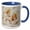 Blue/White, variant on 3drose, Close-up View of a Romantic White Rose, 11oz Mug