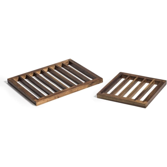 Kalmar Home Wood Trivets | Protects Countertops | Acacia Wood | Environmentally Friendly | Set of Two