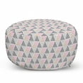 thumbnail image 1 of Geometric Ottoman Pouf, Modern Abstract Triangles with Stripe, Decorative Soft Foot Rest with Removable Cover Living Room and Bedroom, Multicolor, by Ambesonne, 1 of 3