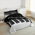 thumbnail image 3 of Homewish Musical Notes 2pcs Bedding Comforter Set for Female Men Teens,Black White Twin Comforter Sets,Music Piano Melody Breathable Bedding Set,Super Cozy Room Decor,Reversible, 3 of 8