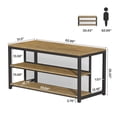 thumbnail image 2 of Tribesigns 63" Industrial Kitchen Island With Seating & Storage, Kitchen Island Table With Metal Mesh Frame for Dining Room, 2 of 6