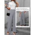 thumbnail image 7 of SLADYGLO Women High-Waist Zipped Up Wide-Leg Trousers Elegant and Professional, 7 of 7