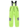thumbnail image 5 of Ulitacool Slacks For Girl Straight Leg Children'S Ski Pants Warm And Thick Board And Double Board Children'S Strap Ski Pants For Boys And Girls In Winter. Comfortable Basic Slacks Green 13-14 Years, 5 of 5