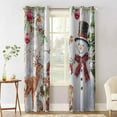 thumbnail image 2 of Hokiten Christmas Snowman Blackout Curtains | Light Blocking Print Window Curtains, Snowflake Elk Balls Xmas Thermal Insulated Window Drapes for Living Room Kitchen Cafe (2 Panels, 84"W x 45"L), 2 of 7