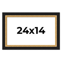 24x14 Frame Gold Real Wood Picture Frame Width 2.25 Inches | Interior Frame Depth 0.5 Inches |