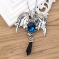 thumbnail image 4 of Collar con colgante de peltre con alas de murciélago y piedra, 4 of 5