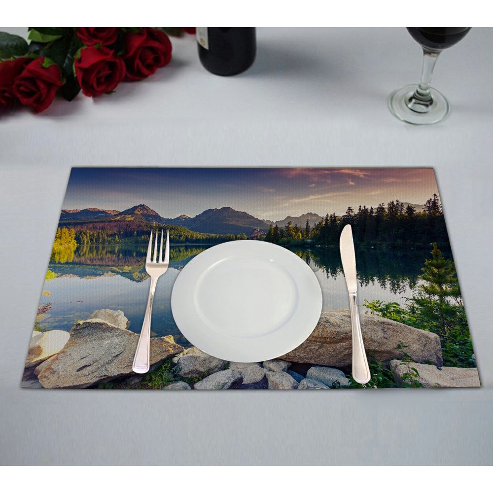 GCKG Landscape Nature Scenery Placemat, Mountain Lake in National Park