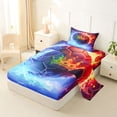 thumbnail image 2 of Erosebridal Teens Abstract Flame Soccer Twin Sheet Sets 3pcs,Sport Football Hexagon Bedding for Kids Boys Girls,Lightweight Room Decor, 2 of 5