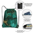 thumbnail image 3 of Naloa Green Gold Glitter Drawstring Backpack String Bag Cinch Water Resistant for Gym Shopping Sport Yoga, 3 of 6