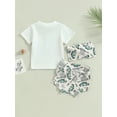 thumbnail image 4 of Coduop Toddler Baby Girls Summer Outfit Set Short Sleeve T-shirt + Fish Print Shorts + Headband, 4 of 8