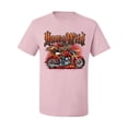 thumbnail image 2 of Wild Bobby, Wild Hawg Bike Motorcycle Flaming Cars and Trucks Men's Graphic T-Shirt, Light Pink, Medium, 2 of 3