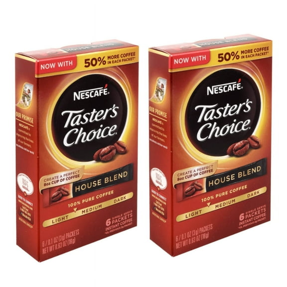 2 Boxes Nescafe Taster's Choice Instant House Blend Coffee (6 ct per Box)