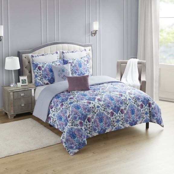 Sweet Home Collection Juliette 7 Piece Floral Comforter Set