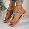 thumbnail image 4 of Oofos Sandals for Women Women's Versatile Plus-Size Bohemian Style Flops Beach Shoes Comfortable Summer Sandals Brown 36, 4 of 9