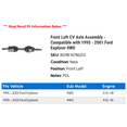 thumbnail image 2 of Front Left CV Axle Assembly - Compatible with 1995 - 2001 Ford Explorer 4WD 1996 1997 1998 1999 2000, 2 of 2