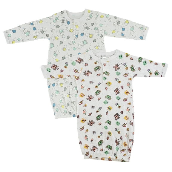 Bambini Girls Print Infant Gowns - 2 Pack - Newborn
