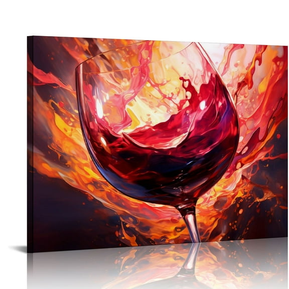 COMIO Graffiti Wall-Art - Red Wine Decor For Kitchen - Canvas Art Wall Decor For Living Room Ready To Hang