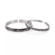 thumbnail image 1 of Pulseras de plata 999 a juego hechas a mano para parejas con brazalete abierto, 1 of 3