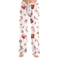 thumbnail image 2 of Christmas Pajama Pants for Women Christmas Print Casual Pj Bottoms Soft Comfy Lounge Sleepwear Pants Elastic Waist Pjs Pants Watermelon Red,L, 2 of 5