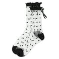 thumbnail image 4 of MeMoi Women's Polka Dot Bow-Cuff Sheer Crew Sock - Womens - Female, 9-11, Med Gray Heather, 4 of 6