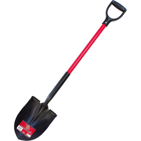 Bully Tools 62510 14 Ga. Round Point Shovel. Fiberglass Dgrip Handle.