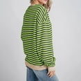 thumbnail image 3 of tklpehg Women Striped Oversized Sweatshirt Loose Long Sleeve Tops Lightweight Vintage Sweatshirt Crewneck Going Out Tops Casual Pullover (Green,L), 3 of 6