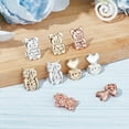 thumbnail image 5 of 15 Pairs 15 Style Brass Friction Ear Nuts Earring Backs Heart & Paw Print & Bear & Owl Mixed Color 13.5~15x9~10x4~5.5mm Hole: 3~4.5mm 1 Pair/style, 5 of 7