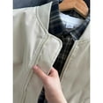 thumbnail image 4 of Men's Casual Solid Color Baseball Collar Jacket - Sports Workwear Thin Coat, Khaki, Size XXXL, 4 of 4