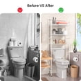 thumbnail image 2 of Home Zone Living White Freestanding 3-Tier Over-the-Toilet Bathroom Storage Organizer, 2 of 9
