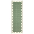 thumbnail image 4 of Nanan 2.5'x8' Scalloped Edge Area Rug, Machine Washable Low-Profile Woven Carpet, Non-Slip Soft Textured Rug for Living Room Bedroom Nursery Home Decor,Grass Green, 4 of 7
