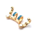 thumbnail image 3 of Non-Pierced Magnetic 4 Ring Cartilage Fashion Ear Cuff, Blue/Gold-Tone, 3 of 3