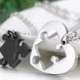 thumbnail image 4 of OIDEA 2PCS Stainless Steel Couples Matching Love Heart Puzzle Pendant Necklace for Friendship Valentines Day，Silver/Black, 4 of 5