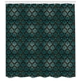 thumbnail image 3 of Ambesonne Brown and Blue Shower Curtain, Grungy Swirls, 69"Wx84"L, Teal Brown Pale Blue, 3 of 3