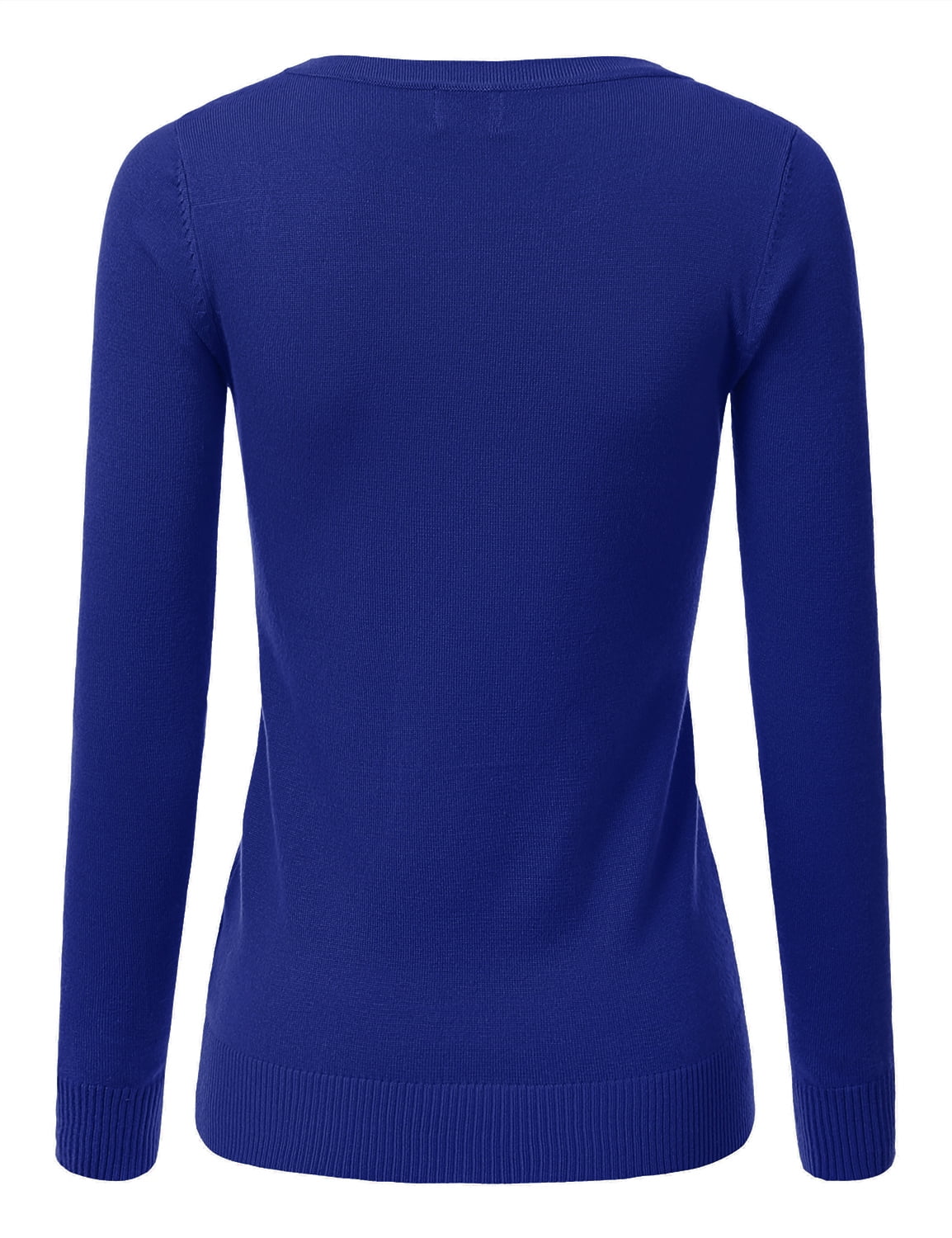 JJ Perfection Womens Simple Crew Neck Pullover Chic Soft Sweater with Plus Size