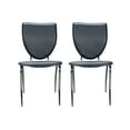 thumbnail image 2 of Linon Metal Chapata Stacking Dining Chairs, Set of 2, Black Faux Leather, 2 of 10