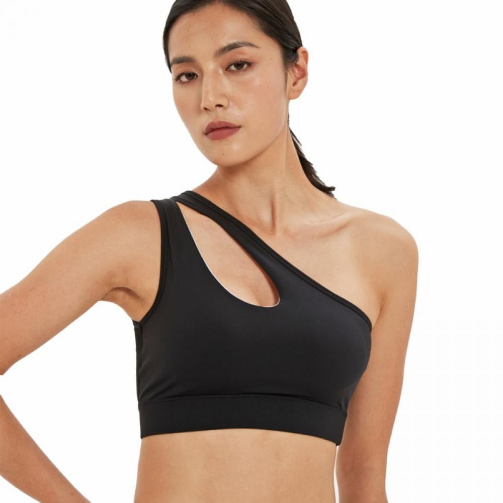 one shoulder yoga bra