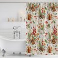 thumbnail image 6 of Small Stall Shower Curtain 48x72 Inch Narrow Half Size Fox Squirrels Mushrooms Bath Curtains Bathroom Decor, Fall Botanical Berries Waterproof Fabric Shower Curtain Set with Hooks 48 Inch, 6 of 7