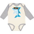 thumbnail image 3 of Inktastic Cool Shark, Shark Wearing Sunglasses, Cute Shark Boys or Girls Long Sleeve Baby Bodysuit, 3 of 5