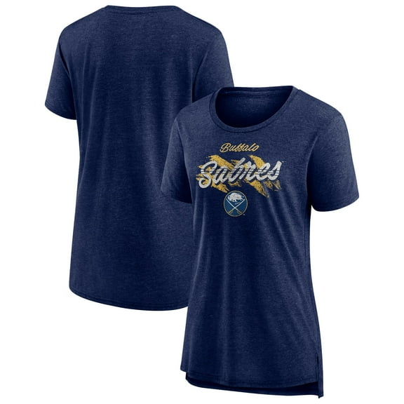 Women's Navy Buffalo Sabres Hit the Ice Tri-Blend T-Shirt