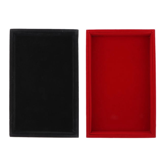 Bandejas de exhibición de joyas Hugo Negras Y Rojas 2x Paquete