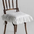 thumbnail image 6 of Chair Cushion with Ruffles Breathable Farmhouse Style Buttocks Pad 37Cmx37cm Soft Chair Cushion for Kitchen Chair Pad Courtyard Decoration White, 6 of 9