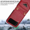 thumbnail image 2 of Dteck Wallet Case compatible with Galaxy Z Flip 4 5G,Adjustable Crossbody Lanyard Durable Card Slots Shockproof Protective Phone Cover for Samsung Galaxy Z Flip 4 2022, Red, 2 of 6