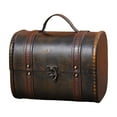 thumbnail image 5 of Milageto Trinket Box Hinged Treasure Chest Ornament Case Wooden Jewelry Box Organizer Black Brown, 5 of 8