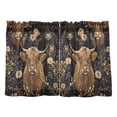 thumbnail image 7 of Yayeee Kitchen Curtains Tier Pair Light Filtering 27"x36" Rod Pocket Short Cafe Window Panel, Cows and Flowers, 7 of 7