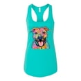 thumbnail image 3 of Dean Russo Best Dog Dog Lover Ladies Racerback Tank Top, Tahiti Blue, Small, 3 of 6