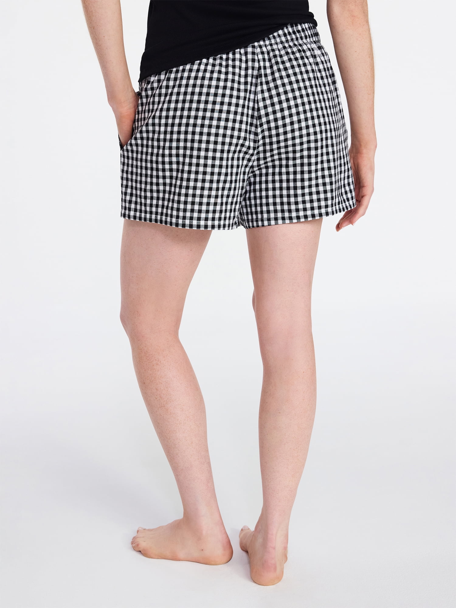 Joyspun Women's Woven Pajama Boxer Shorts, 3'' Inseam, Sizes XS-3X