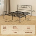 thumbnail image 3 of HOMCOM Queen Bed Frame Metal Platform Bed Frame with Headboard Steel Slat, 3 of 10