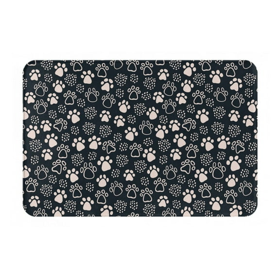 Rateoe Dog Paw Pattern Flannel Door Mat Indoor Outdoor Entrance, Waterproof All-Weather Doormat,Fade Resistant, Low Profile Entryway Mat 16x24in