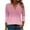 Pink, variant on Shirts for Women Trendy Casual Loose Fall V Neck Floral Printed Striped Color Block Blouse 3/4 Sleeves Fitting Work Tops,Black 1,M